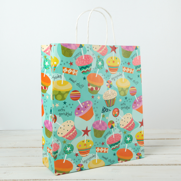 Пакет крафт "Сладости", 29 х 10 х 32 см