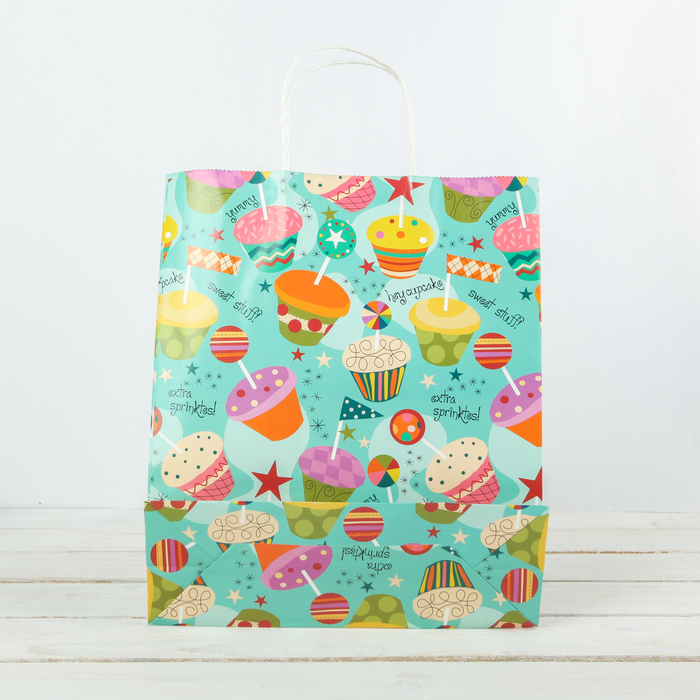 Пакет крафт "Сладости", 29 х 10 х 32 см