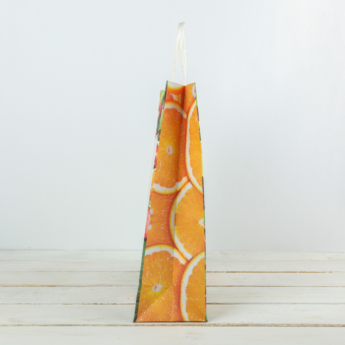 Пакет крафт "Фрукты", 29 х 10 х 32 см