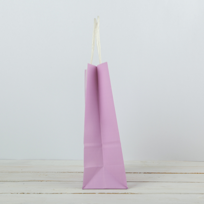 Пакет крафт "Горошек", сиреневый, 13,5 х 9 х 22 см