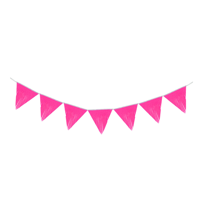 Гирлянда тассел "Флажок" 3 метра, цвет розовый