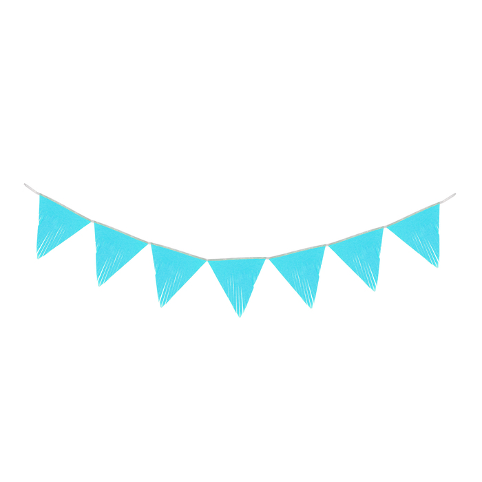 Гирлянда тассел "Флажок" 3 метра, цвет голубой