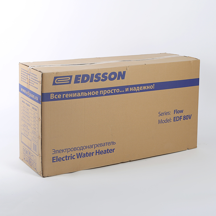 Водонагреватель EDISSON EDF 80 V, накопительный, нержавеющая сталь, 80 л, 1500 Вт, белый