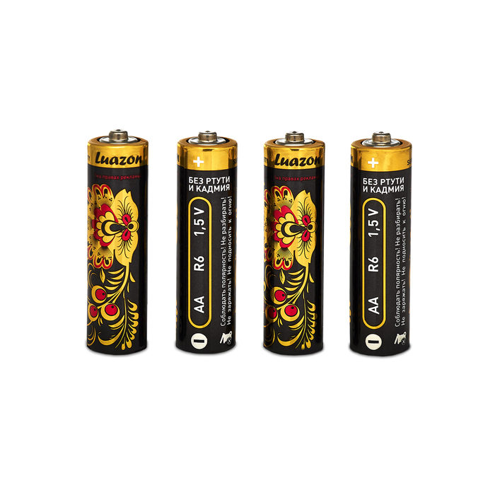Солевая батарейка Luazon АА R6, super heavy duty