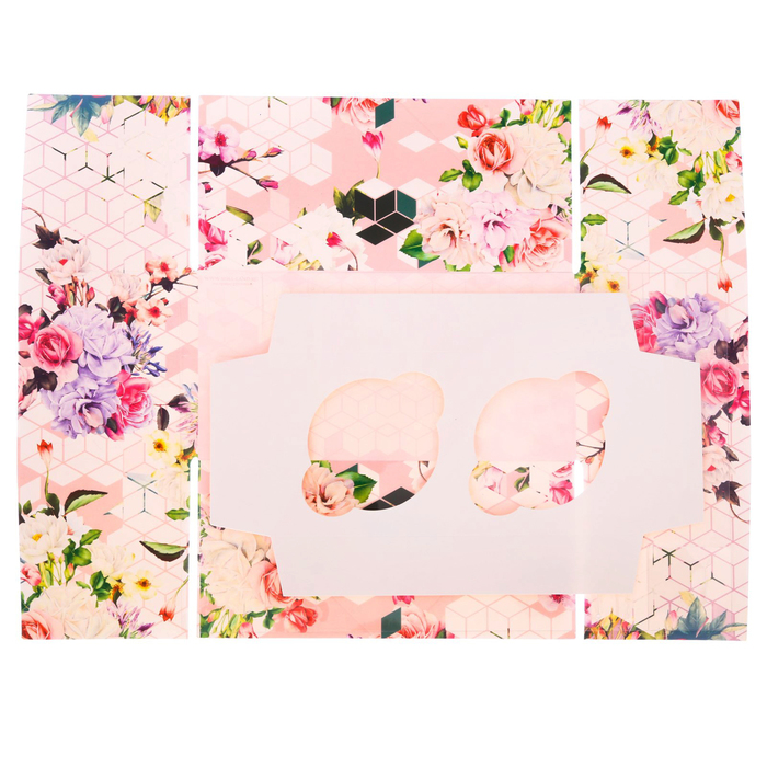 Коробка для капкейка с PVC крышкой «Шарм», 8 х 16 х 7,5 см