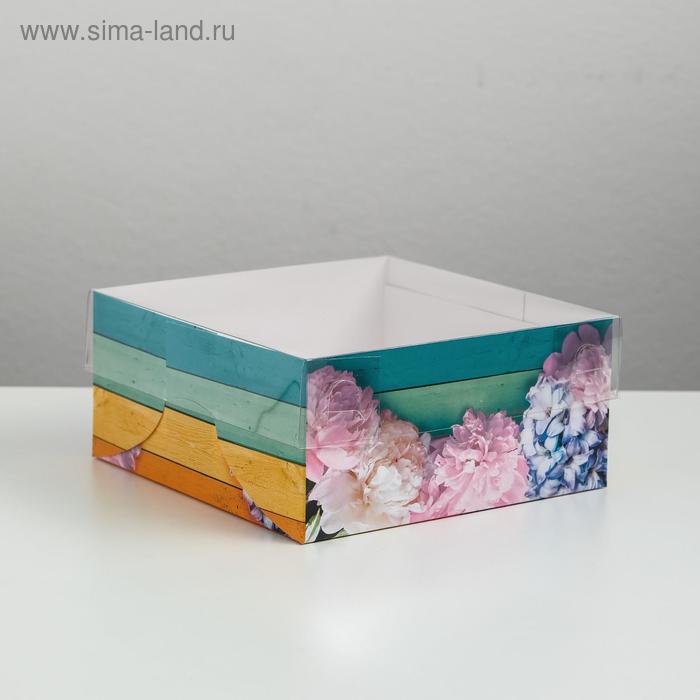 

Коробка на 4 капкейка «Яркий день!» 16 × 16 × 7.5 см