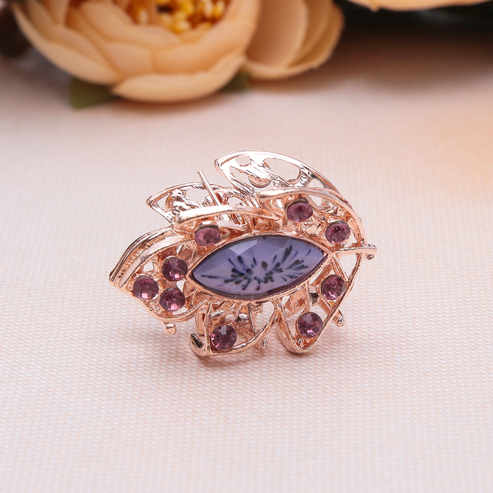 Краб для волос "Пристрастие" 2,5 см, лист, микс