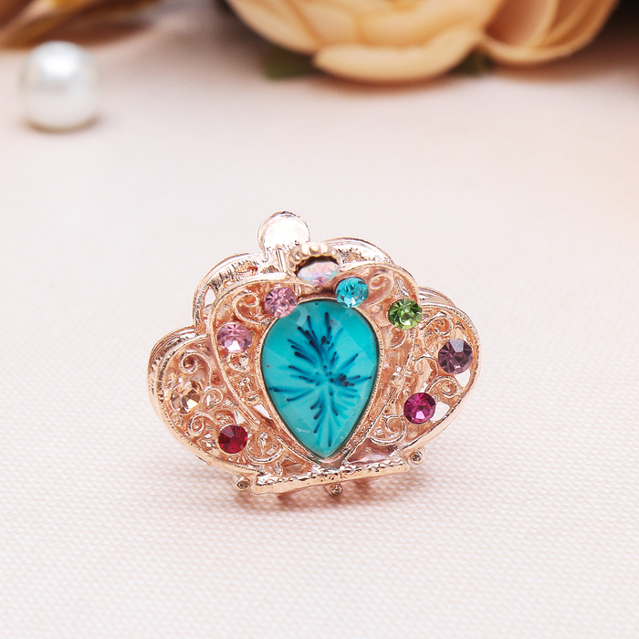 Краб для волос "Пристрастие" 2,5 см, корона, микс