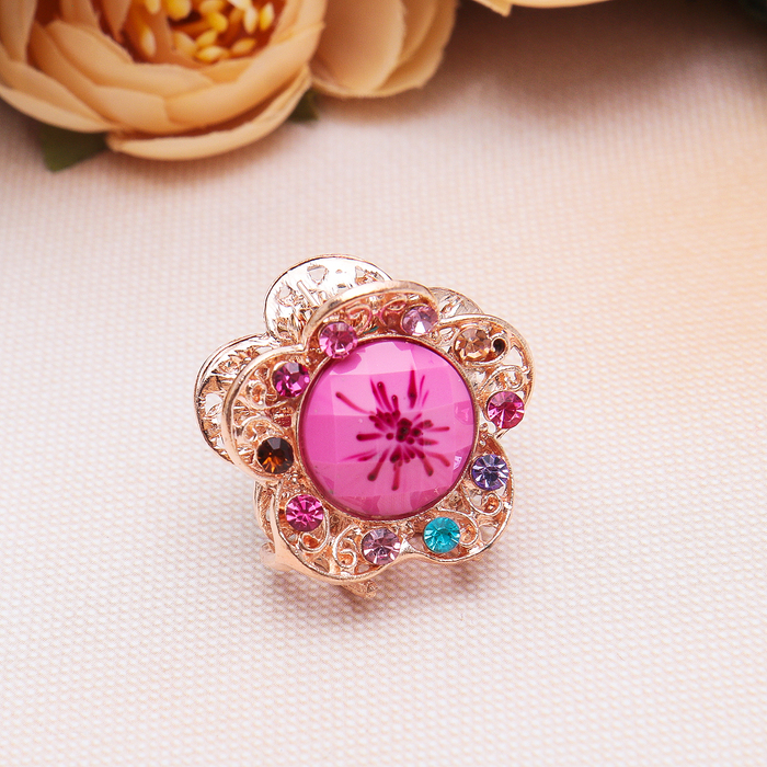 Краб для волос "Пристрастие" 2,5 см, цветок, микс