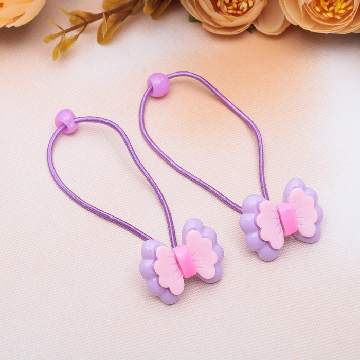 Резинка для волос "Модная" бантик (цена за пару), микс