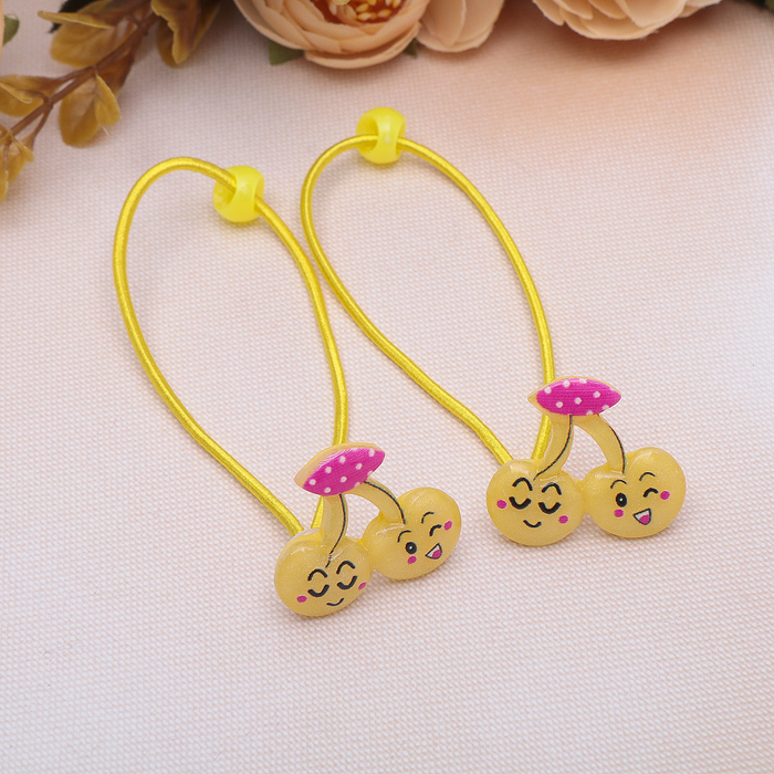 Резинка для волос "Леденец" вишенки (цена за пару), микс