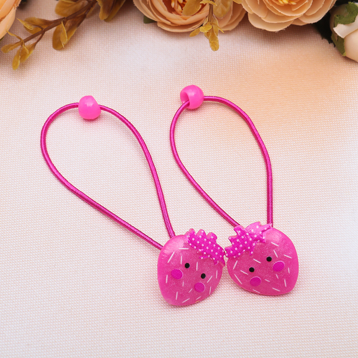 Резинка для волос "Леденец" клубника (цена за пару), микс