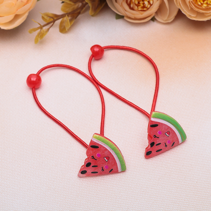 Резинка для волос "Леденец" арбузик (цена за пару), микс