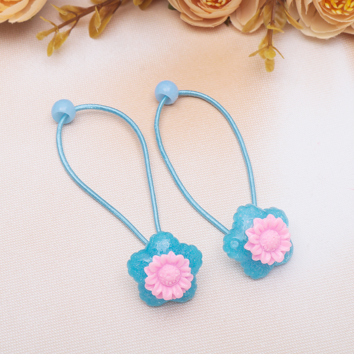 Резинка для волос "Цветочный декор" (цена за пару) микс