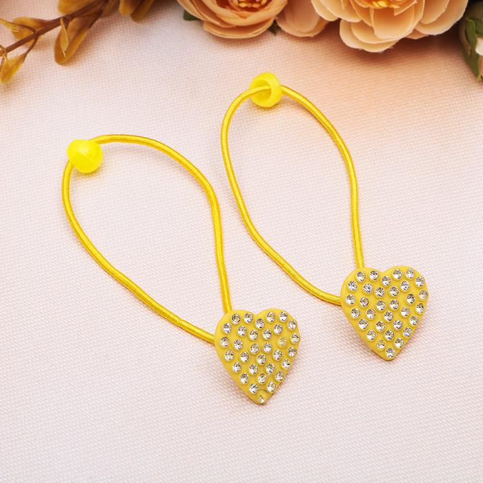 Резинка для волос "Искорка" сердечки (цена за пару) микс