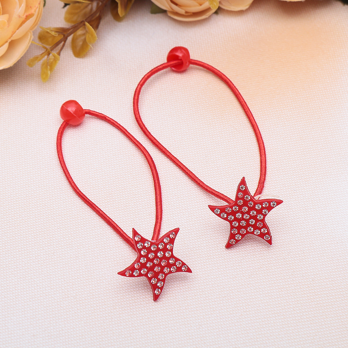 Резинка для волос "Искорка" звёзды (цена за пару) микс