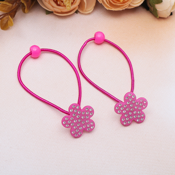 Резинка для волос "Искорка" цветок (цена за пару) микс