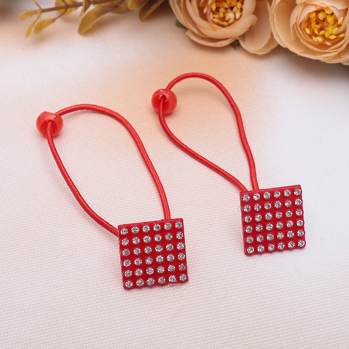 Резинка для волос "Искорка" квадрат (цена за пару) микс