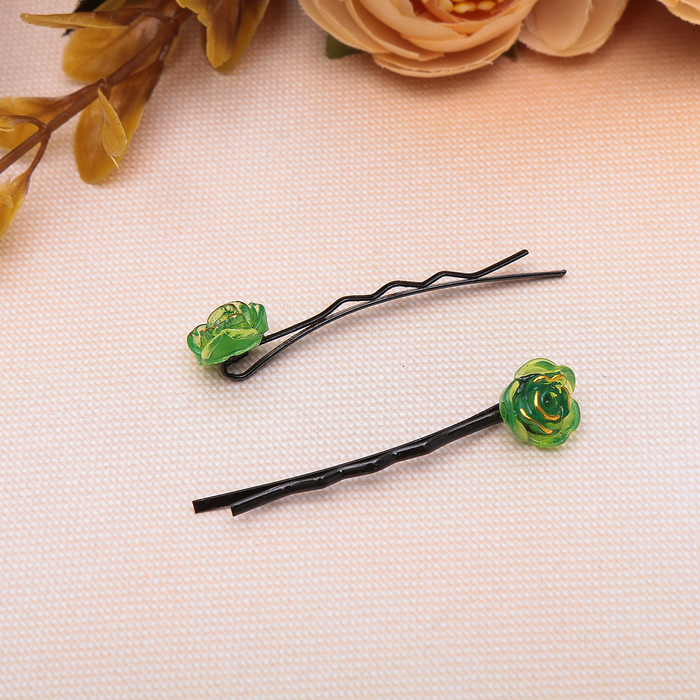 Невидимка для волос "Розочка" (набор 20 шт) 4,5 см, кант