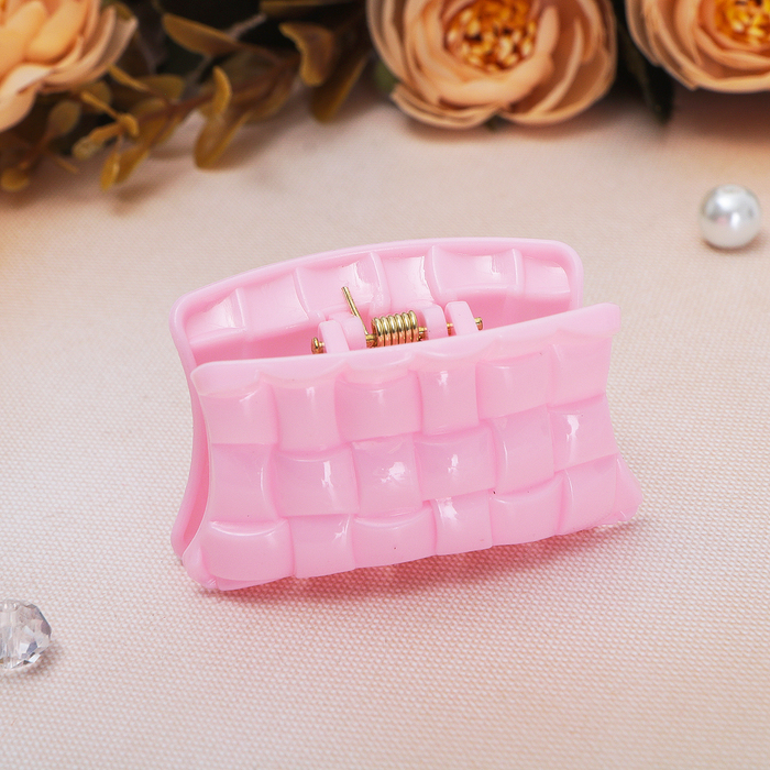 Краб для волос "Фортуна" 5,7 см, переплёт, микс