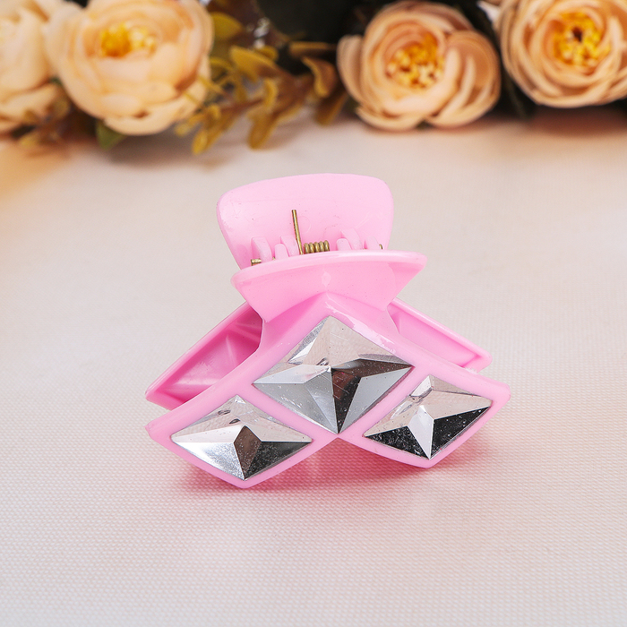 Краб для волос "Отражение" 5,5 см, ромбы, микс