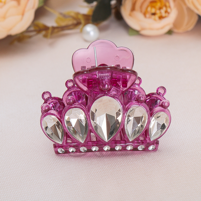 Краб для волос "Отражение" 5,5 см, корона, микс