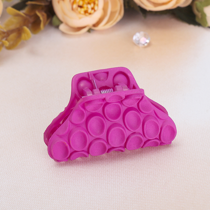 Краб для волос "Фортуна" 5,5 см, круги, матовый микс