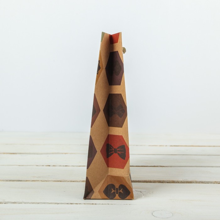 Пакет крафт "Галстук-бабочка", 11,5 х 6 х 14,5 см