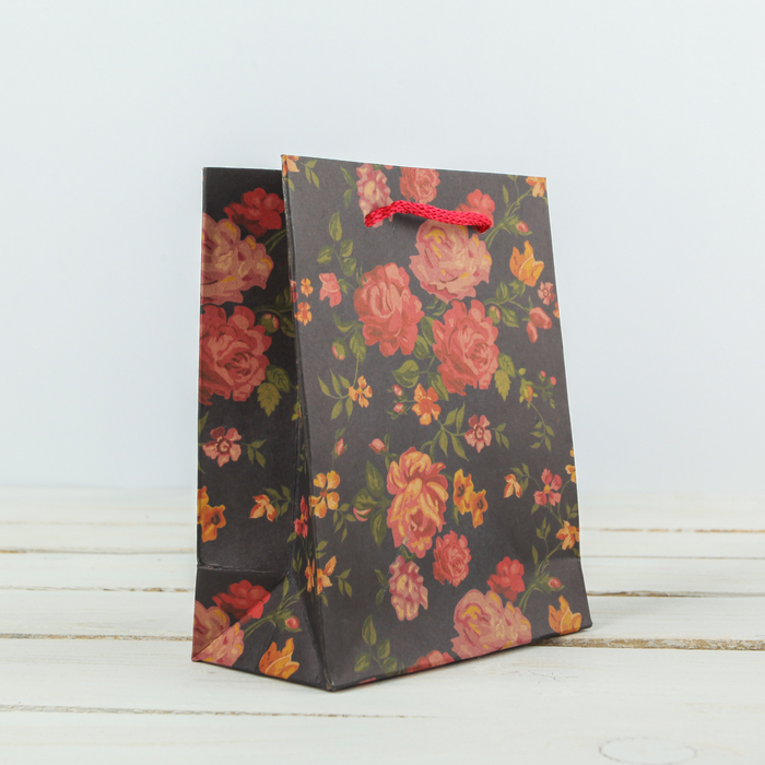 Пакет крафт "Славянская роспись", 11,5 х 6 х 14,5 см