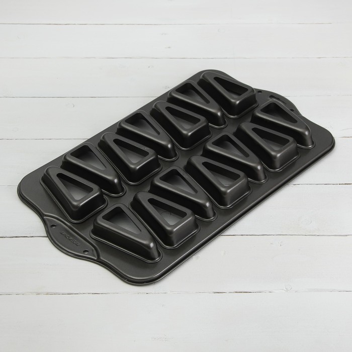 Форма для выпечки "Жаклин. Долька", с антипригарным покрытием, со съемным дном, 28 ячеек, 46х27х3,3 см