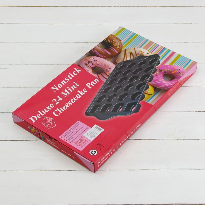 Форма для выпечки "Жаклин. Ассорти", с антипригарным покрытием, со съемным дном, 24 ячейки, 45,7х27х4 см