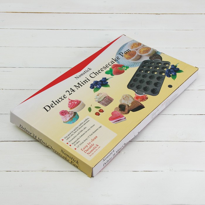 Форма для выпечки "Жаклин. Цветок", с антипригарным покрытием, со съемным дном, 24 ячейки, 46х27,2х3,7 см