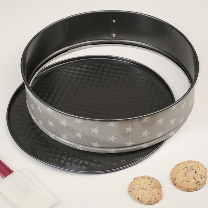 Набор разъемных форм для выпечки "Звезда", с антипригарным покрытием, 3 предмета: 18,5/20/26х6,6 см