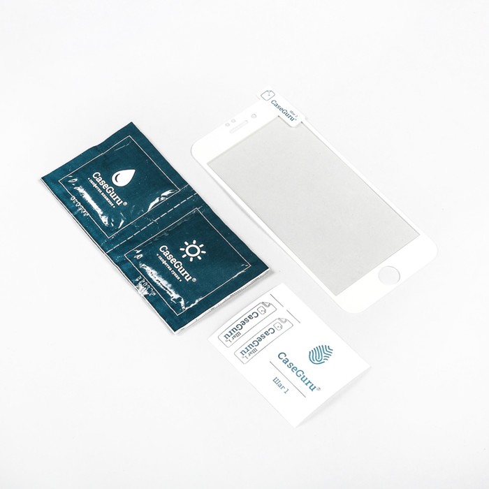 Защитное стекло CaseGuru для Apple iPhone 8 Full Screen White, 0,3 мм, белая рамка