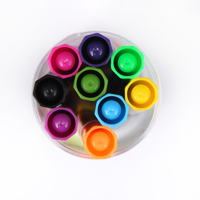 Фломастеры 9 штук - 18 цветов Зверьки, толстые, двусторонние, вентилируемый колпачок, МИКС