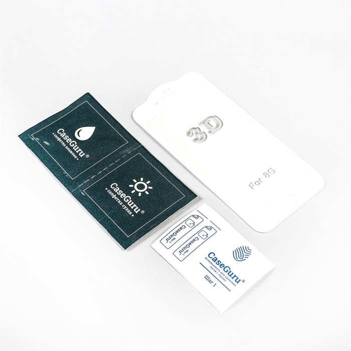 Защитное стекло CaseGuru для Apple iPhone 8 White, 0,3 мм, белое