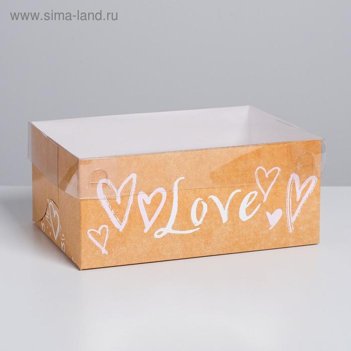 

Коробка на 6 капкейков «Love», 16 х 23 х 10 см