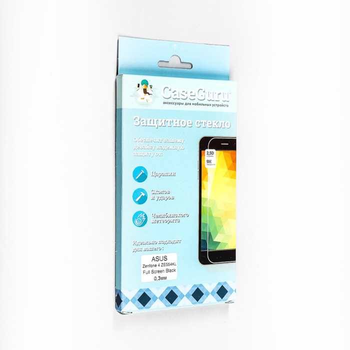 Защитное стекло CaseGuru для Asus ZenFone 4 ZE554KL Full Screen Black, 0,3 мм, черная рамка