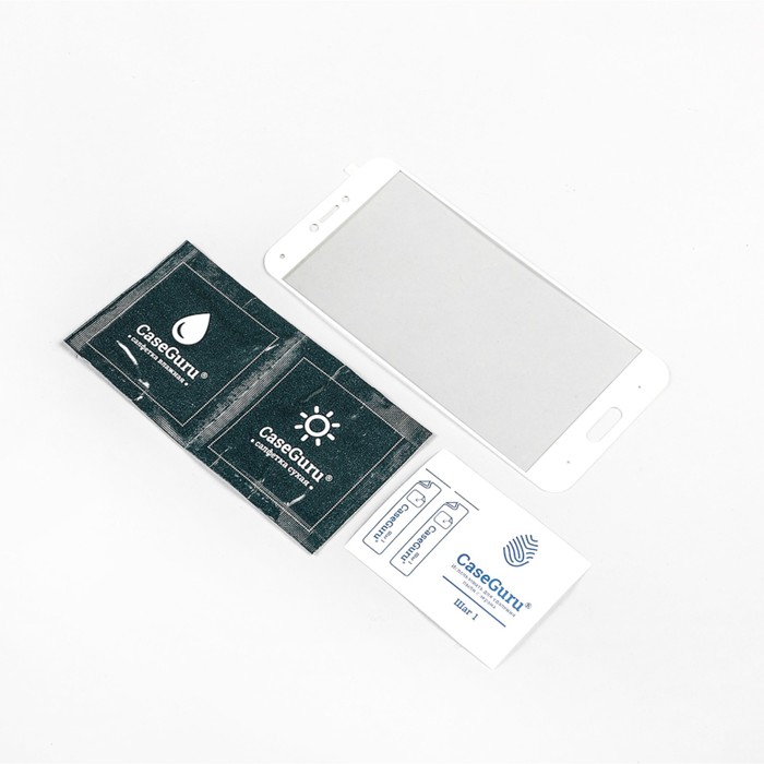 Защитное стекло CaseGuru для Xiaomi Mi5c Full Screen White, 0,3 мм, белая рамка