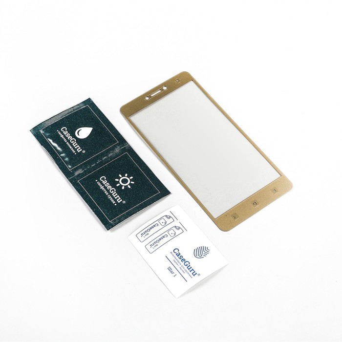 Защитное стекло CaseGuru для Xiaomi Redmi Note 4X Full Screen Gold, 0,3 мм, золотая рамка