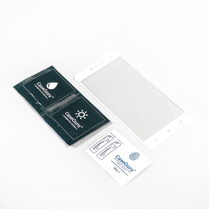 Защитное стекло CaseGuru для Xiaomi Redmi Note 4X Full Screen White, 0,3 мм, белая рамка