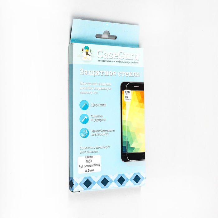 Защитное стекло CaseGuru для Xiaomi Mi5X (A1) Full Screen White, 0,3 мм, белая рамка