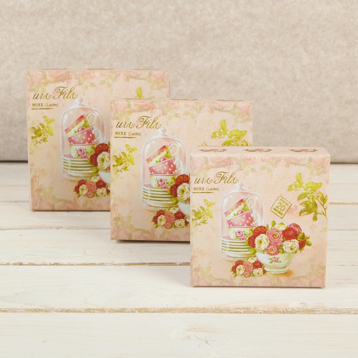 Набор коробок 3в1, 13 х 13 х 8 - 9,5 х 9,5 х 6 см