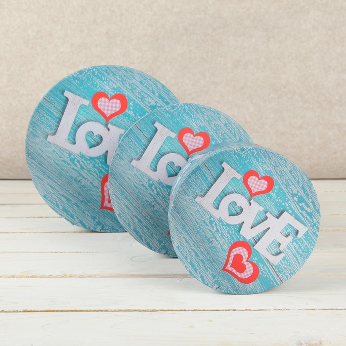 Набор коробок 3в1 "Любовь", 21 х 21 х 11,5 - 14 х 14 х 7,5 см