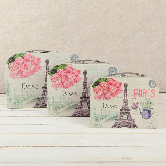 Набор коробок 3в1 "Париж", 30 х 21 х 9,5 - 20 х 15 х 8,5 см