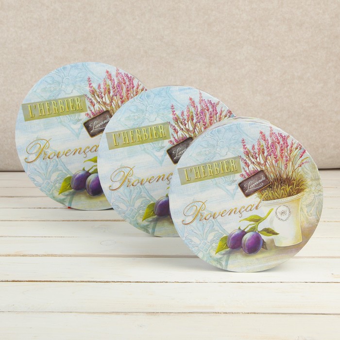 Набор коробок 3в1 "Лаванда", 25 х 25 х 11,5 - 18,5 х 18,5 х 9,5 см