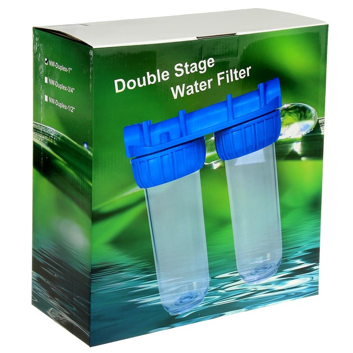 Корпус для фильтра ACR Duplex, 10", внутренняя резьба 1", двойной, прозрачный