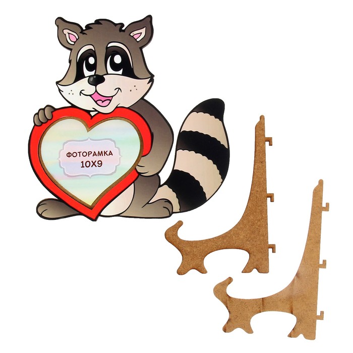 Фоторамка из МДФ для фото 10х15 см "Енот" 19х20 см