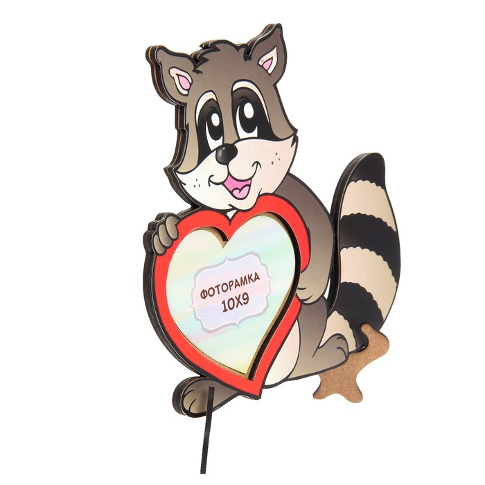 Фоторамка из МДФ для фото 10х15 см "Енот" 19х20 см