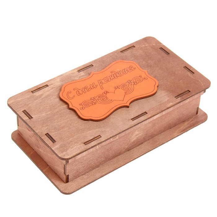 Шкатулка фанера "Цветная" 19,5х10,5х4,2 см